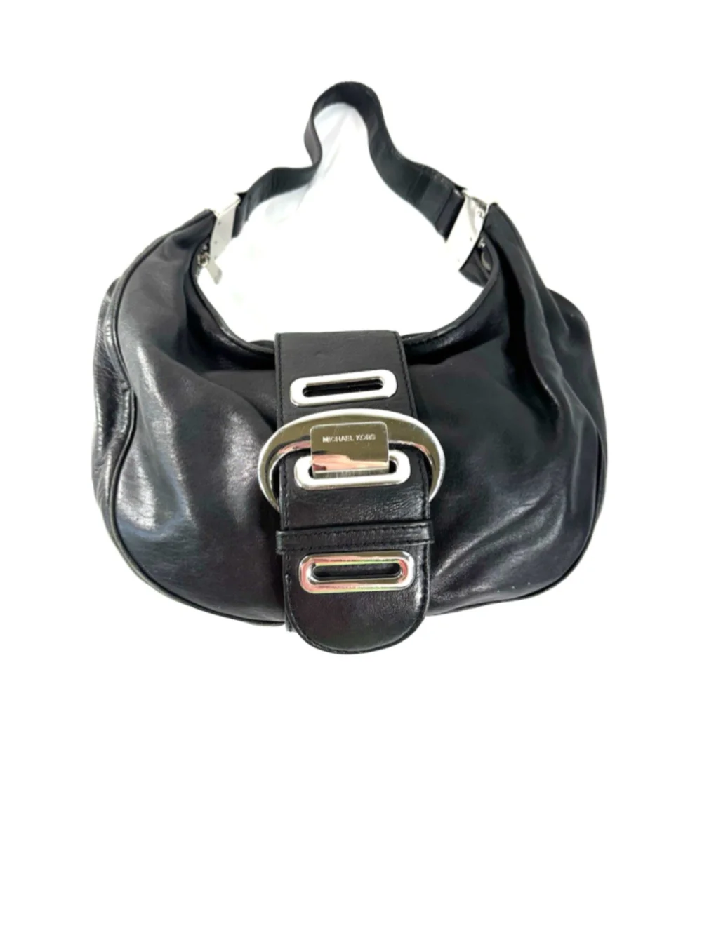 MICHAEL KORS Morgan Black Leather Hobo bag Purse vintage Y2K